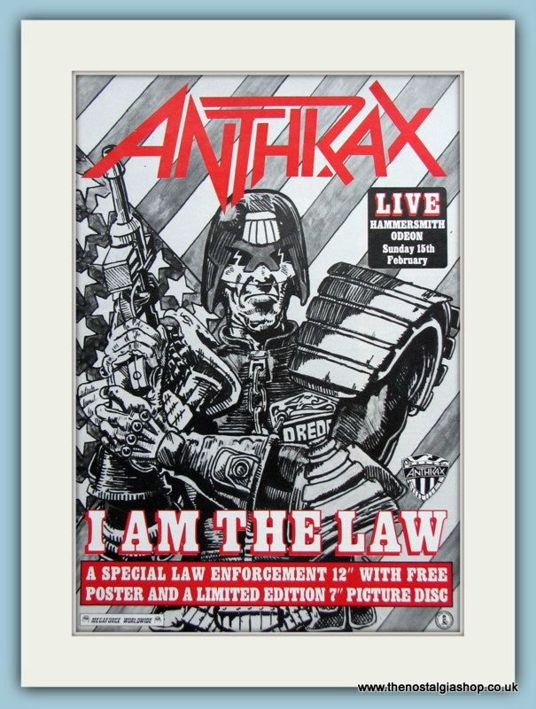 Anthrax I am The Law 1987 Original Advert (ref AD3050)