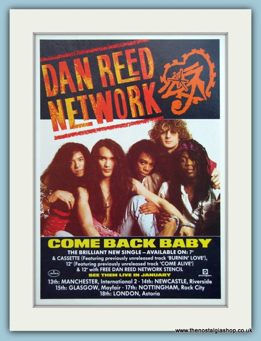 Dan Reed Network Come Back Baby Original Advert 1990 (ref AD4148)