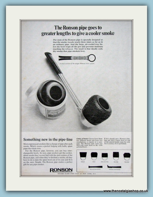 Ronson Pipe And Pipe Bowl Original Advert 1969 (ref AD6018)