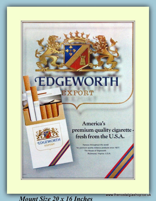 Edgeworth Export Cigarettes Original Advert 1969(ref AD9358)