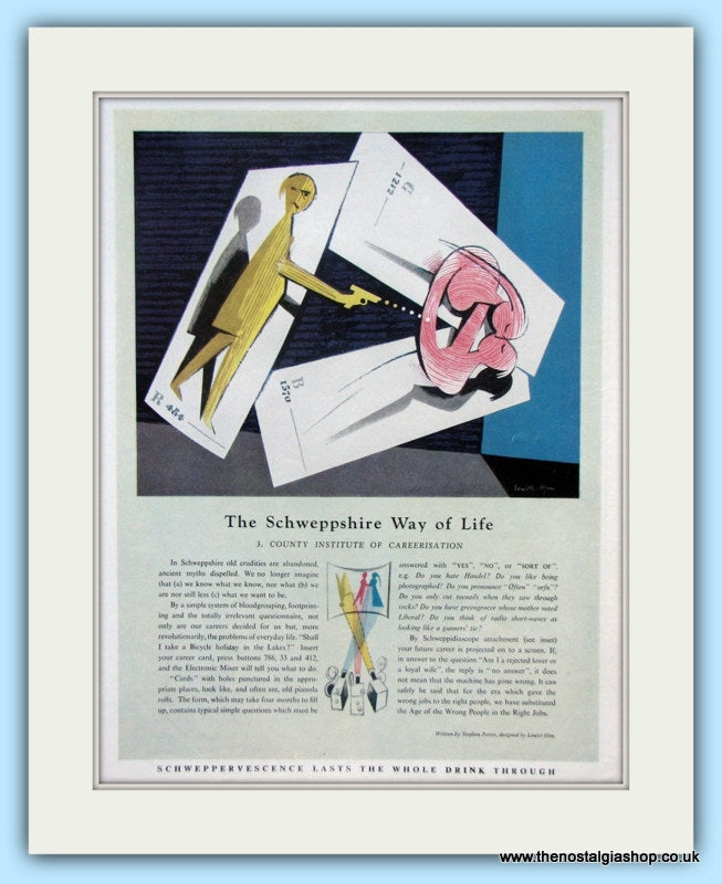 Schweppes Drinks Original Advert 1954 (ref AD5008)