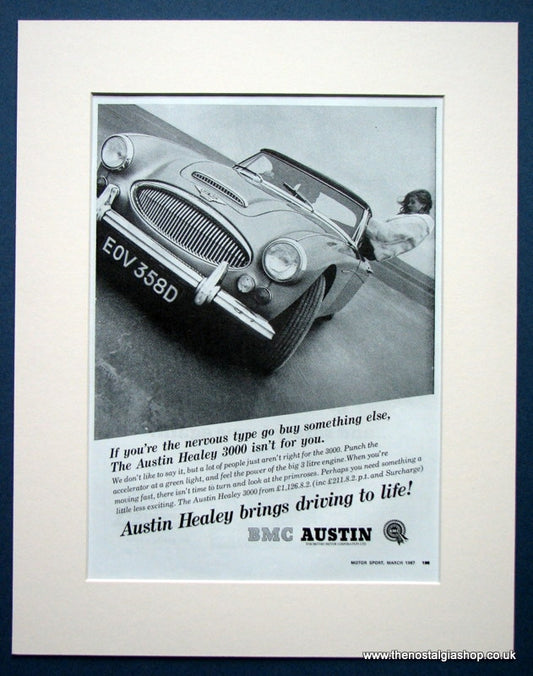 Austin Healey 3000. Original advert 1967 (ref AD1381)