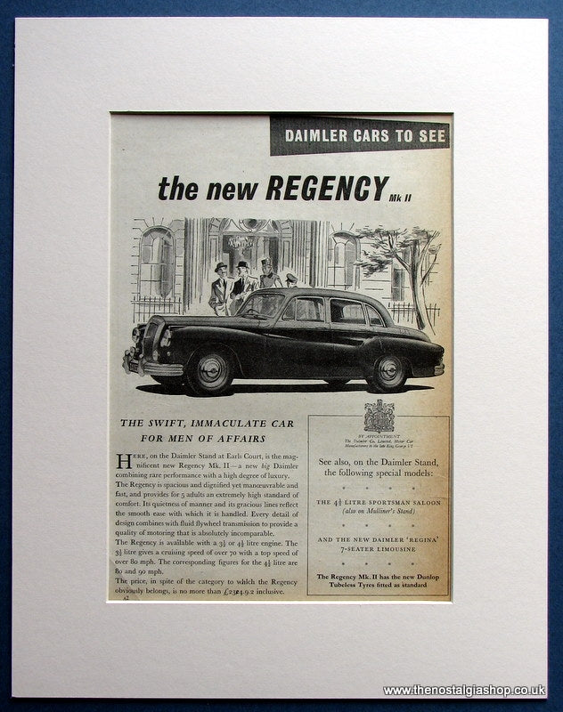 Daimler Regency Mk II Original Advert 1954 (ref AD1472)