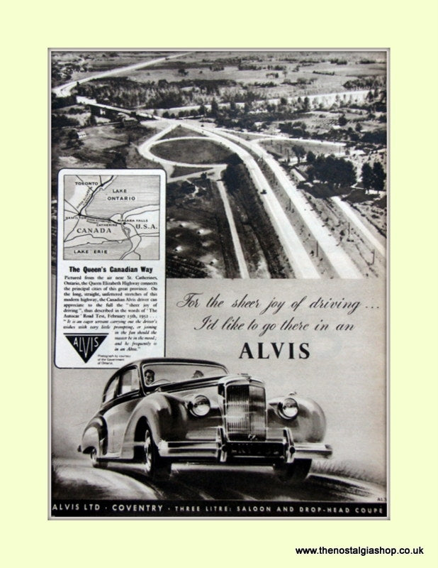 Alvis Canadian Way Original Advert 1953 (ref AD6628)