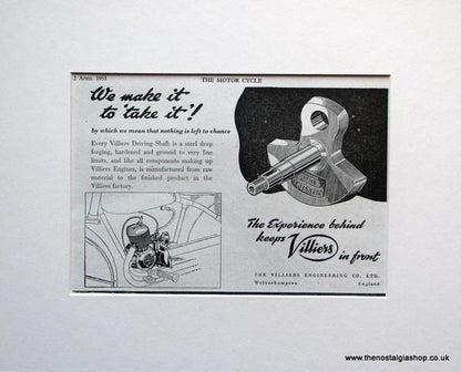 Villiers Engines. Set of 3 x Original adverts 1950s (ref AD1609)