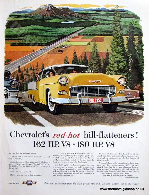 Chevrolet Turbo Fire V8. Original advert 1955 (ref AD4086)