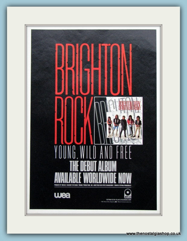 Brighton Rock Young Wild And Free1987 Original Music Advert (ref AD3455)
