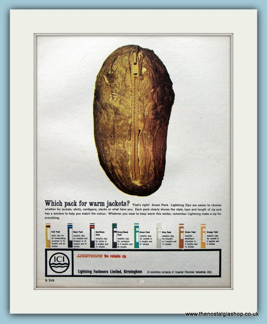 Lightning Zip Original Advert 1960's (ref AD3918)