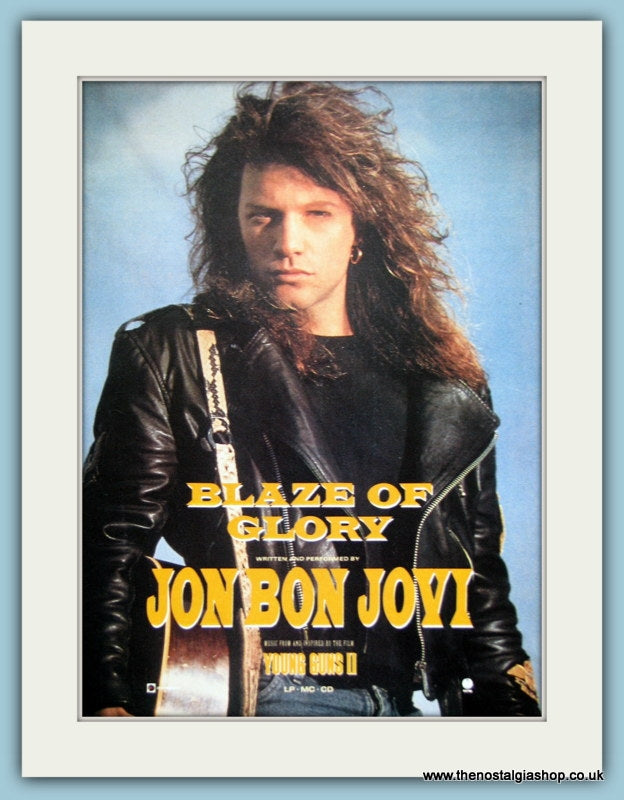 Bon Jovi Blaze Of Glory 1990 Original Advert (ref AD3277)