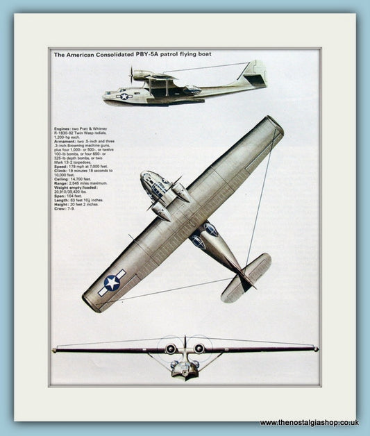 American Consolidated PBY-5A Patrol Flying Boat. Print (ref PR563)