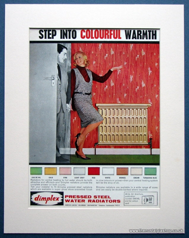 Dimplex Steel Water Radiators. Original advert 1964 (ref AD970)