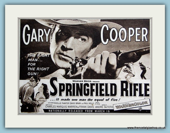Springfield Rifle starring Gary Cooper. 1953 Original Advert (ref AD3209)