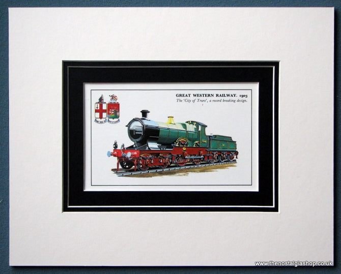 Great Western Railway 'City Of Truro' Mounted Print (ref SP30)