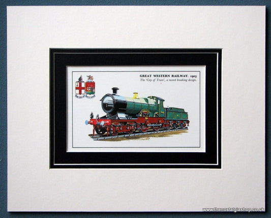 Great Western Railway 'City Of Truro' Mounted Print (ref SP30)