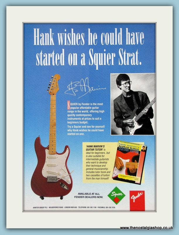 Fender Squire Guitars Hank Marvin Original Advert 1991 (ref AD2731)