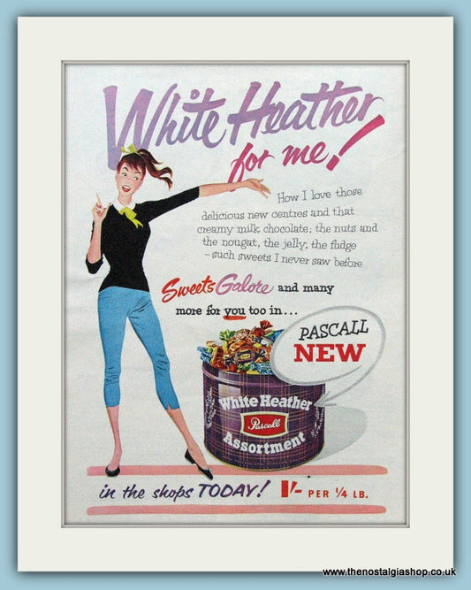 White Heather Chocolates. Original Advert 1956 (ref AD4280)