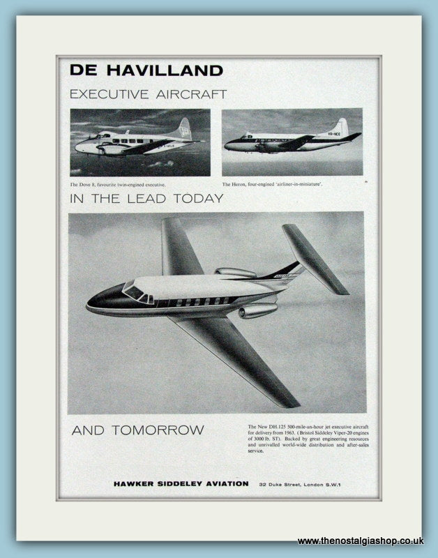 De Havilland Aircraft. Original Advert 1961 (ref AD4258)