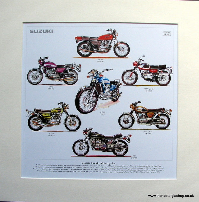 Suzuki Motorcycle Mounted Print