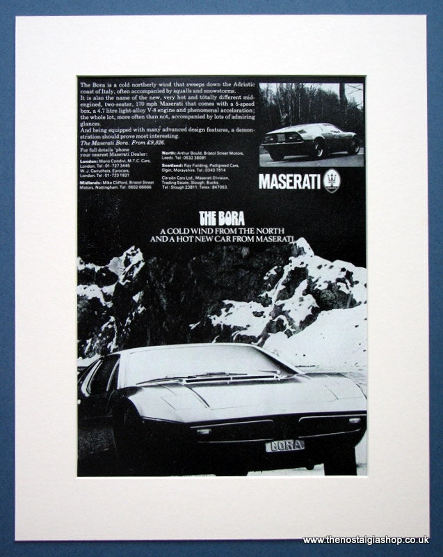 Maserati Bora 1972 Original Advert (ref AD1435)