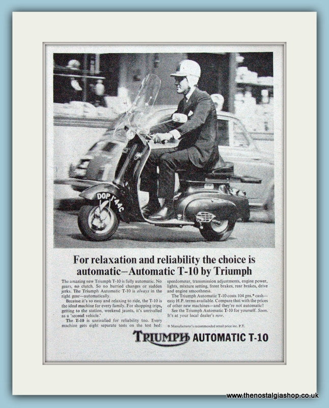 Triumph Scooter Automatic T-10 Original Advert 1965 (ref AD4198)