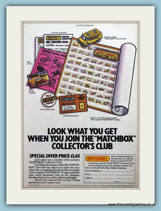 Matchbox Collectors Club. Original Advert 1980 (ref AD2637)