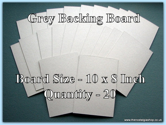 Backing Board. Grey, Size 10 x 8 Inch. Quantity 20 Sheets.