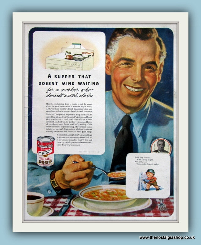 Campbells Vegetable Soup. Original Advert 1950s (ref AD8142)