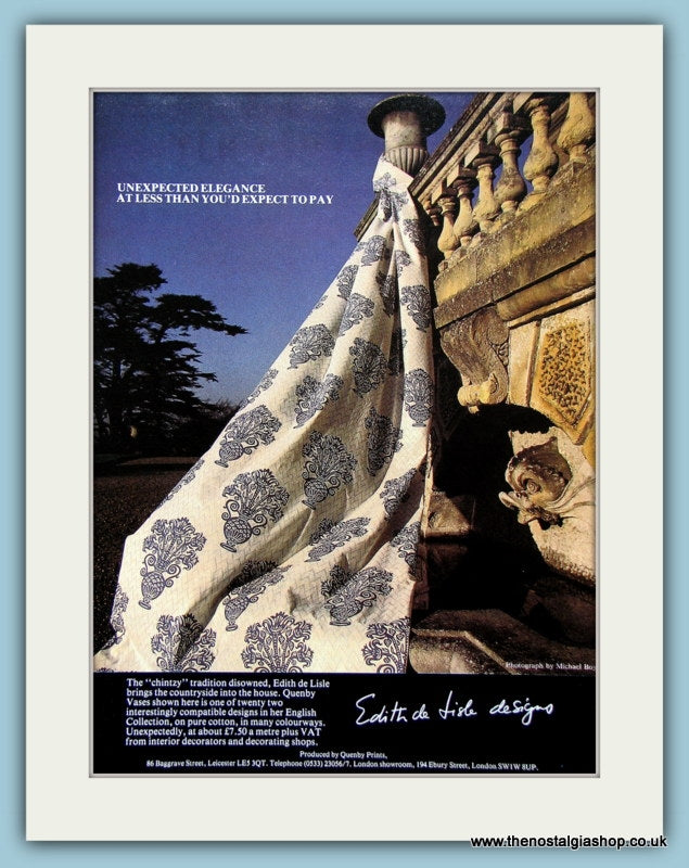 Edith de Lisle Designer Fabrics. Original Advert 1981 (ref AD2538)