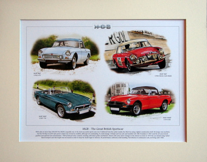 MGB - The Great British Sportscar  Mounted Print