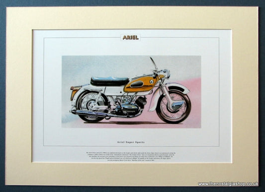 Ariel Super Sports Mounted Motorcycle Print (ref PR3042)