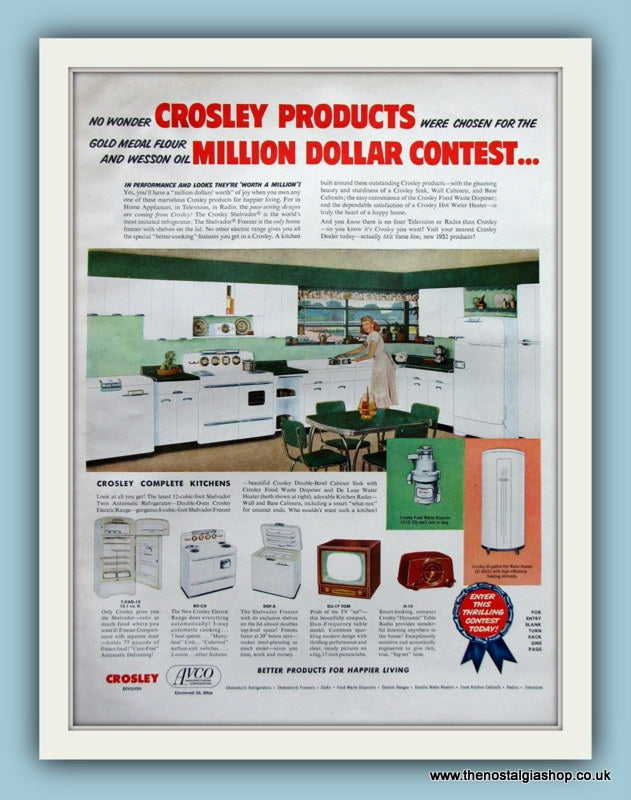 Crosley Products Original Advert 1952 (ref AD8177)