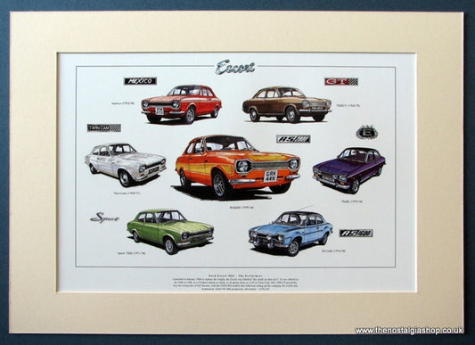 Ford Escort Mk I  The Performers. Mounted print (ref PR57)