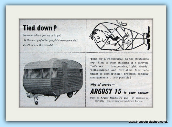 Argosy 15 Caravan Original Advert 1955 (ref AD5087)