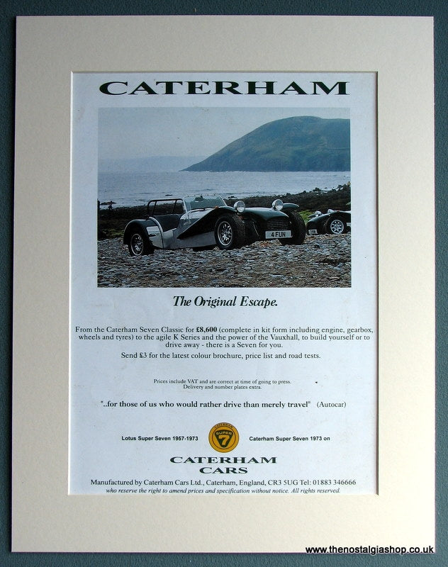 Caterham Super Seven 1996 Original Advert (ref AD1724)