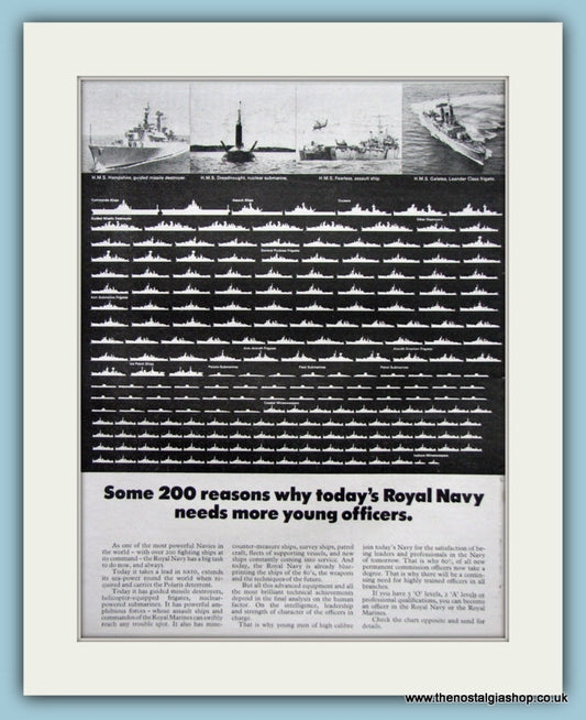 Royal Navy 200 reasons to join. Original Advert 1968 (ref AD6067)