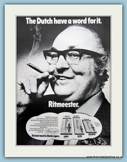 Ritmeester Dutch Cigars Set Of 2 Original Adverts 1971 (ref AD6028)