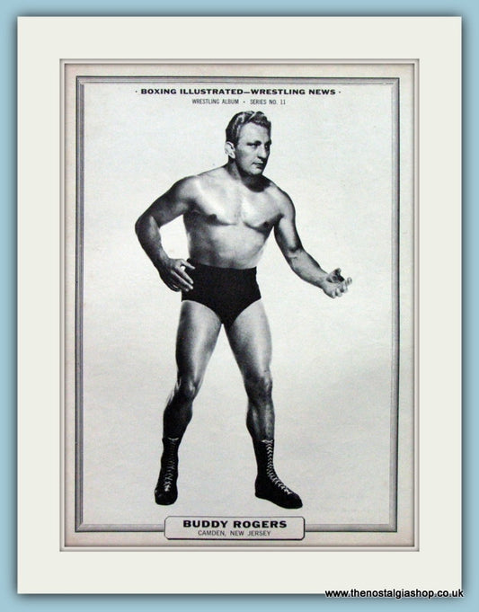 Buddy Rogers. Vintage Wrestling Print 1960 (ref AD5030)