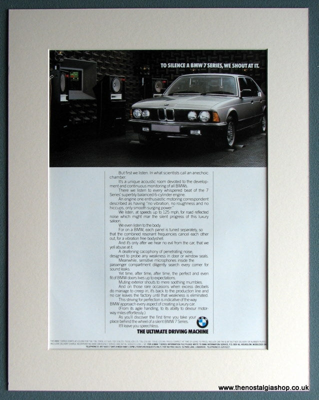 BMW 7 Series 1985 Original Advert (ref AD1645)