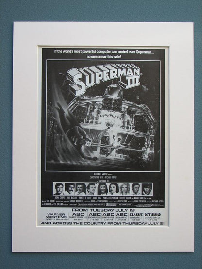 Superman I II & III set of 3 Original adverts (ref AD641)