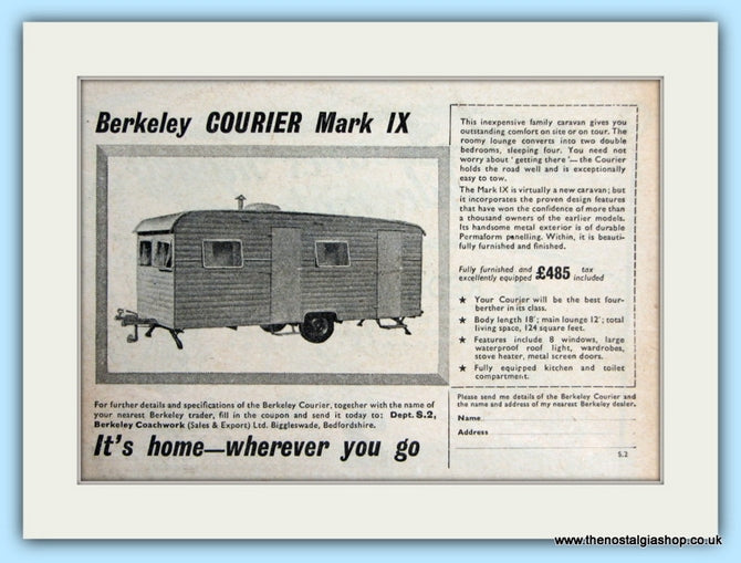 Berkeley Courier Mark lX Caravan Original Advert 1955 (ref AD5052)
