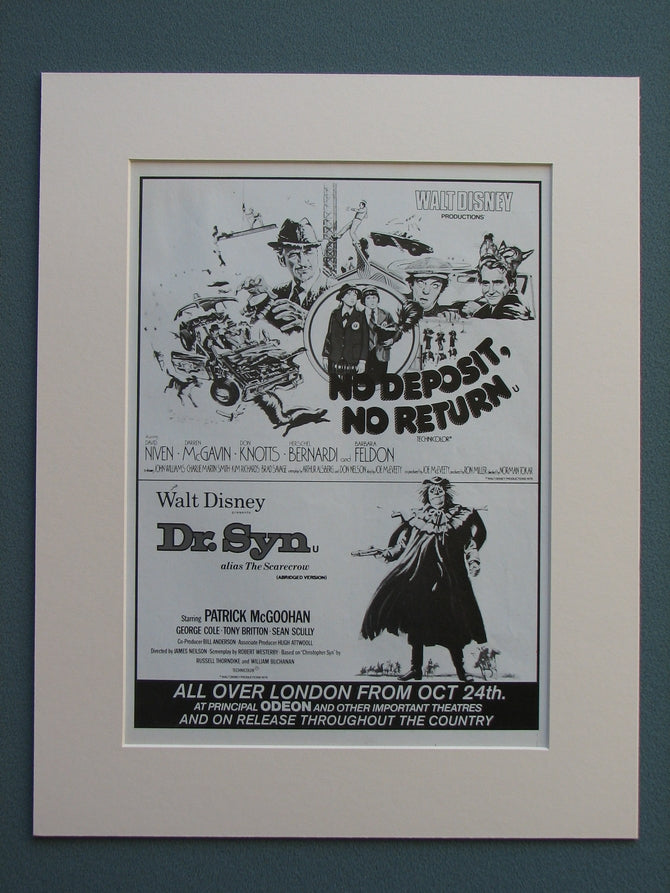 No Deposit,No Return/Dr Syn, Double Advert 1976 (ref AD667)