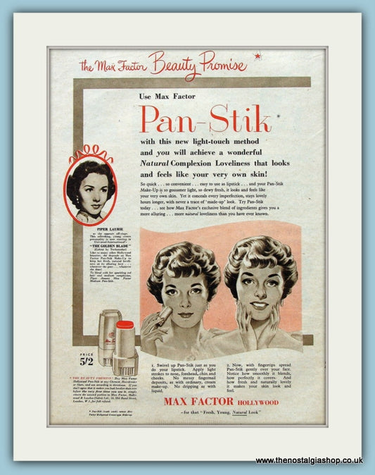 Max Factor Pan-Stick Make Up. Original Advert 1953 (ref AD3611)