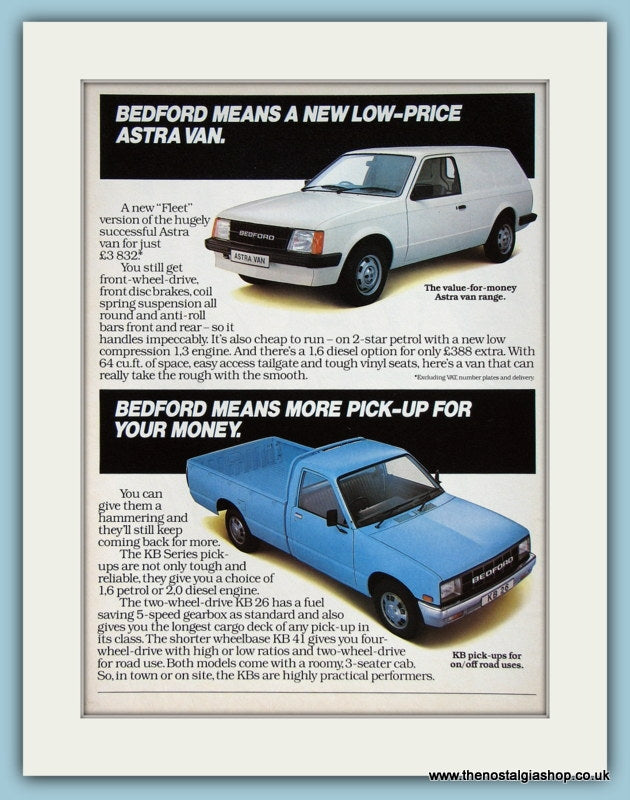 Bedford Vans And Pickup Truck Original Advert 1984 (ref AD2989)