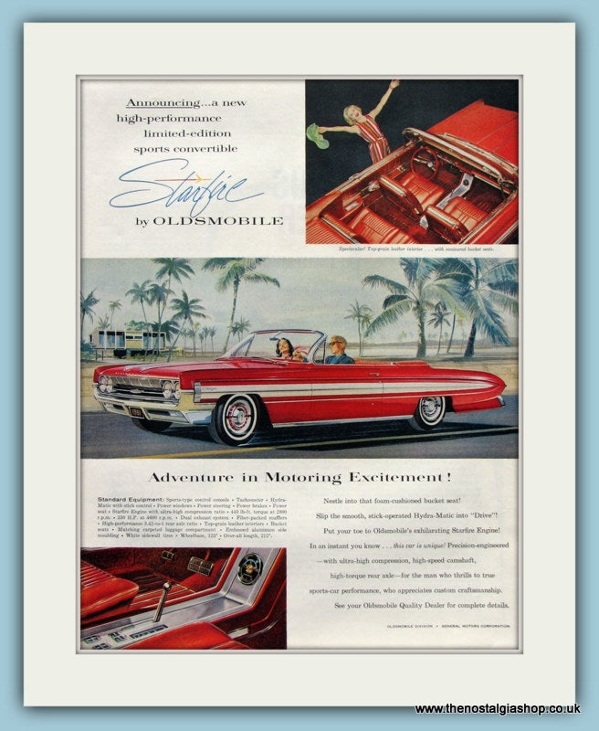 Oldsmobile Starfire. Original Advert 1961 (ref AD8209)