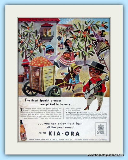 Kia - Ora Orange Squash. Original Advert 1951 (ref AD4823)