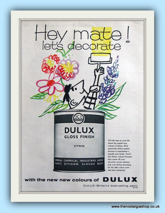 Dulux Paint Original Advert 1961 (ref AD8074)