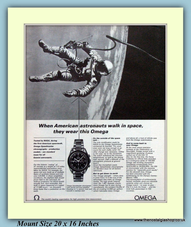 Omega Speedmaster Watch Original Advert 1966 (ref AD9381)