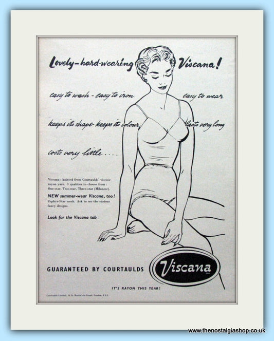 Viscana Underware. Original Advert 1953 (ref AD4735)