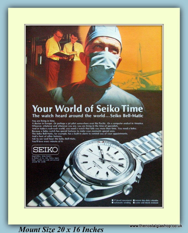 Seiko Bell-Matic Watch Original Advert 1970 (ref AD9374)