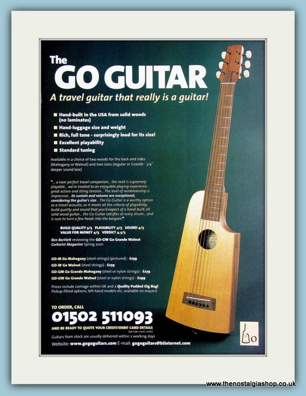 Go Guitar Travel Guitar Original Advert 1990 (ref AD2341)